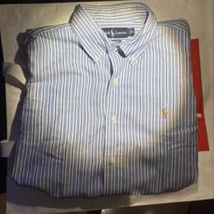 Ralph Lauren 半袖シャツ 青ストライプ L 値下げ可