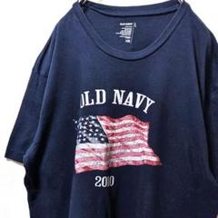オールドネイビー 星条旗 2010 ロゴ Tシャツ ネイビー 紺色 L 古着