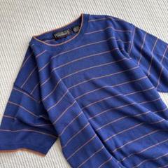 used コットンニット 古着 ボーダー 半袖 Tシャツ