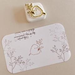 消しゴムはんこ　シマエナガちゃんとかすみ草はんこ　持ち手ありへ変更のサムネイル