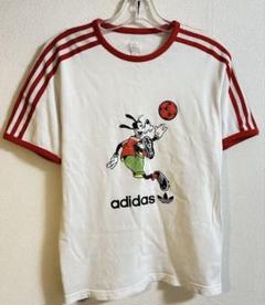 90s adidas アディダス サッカー Tシャツ グーフィートレフォイルロゴ