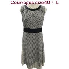 新品タグ付き【courreges クレージュ】花柄ワンピース　38 Courreges - Courreges クレージュ 総柄 ピンタック ワンピース