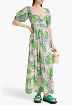【Ganni】関税・送料込★グリーン ボイル マキシワンピース 花柄 2025年最新】ganni ワンピース 花柄の人気アイテム - メルカリ