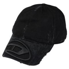 DIESELダメージ加工キャップディーゼル黒ブラックメタル 男女兼用 DIESELダメージ加工キャップディーゼル黒ブラックメタル