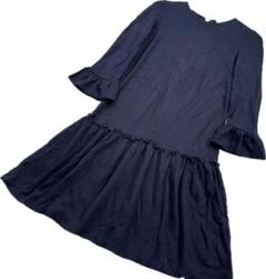 MIUMIU 長袖ワンピース ジャージーワンピース 伸縮性 ネイビー S