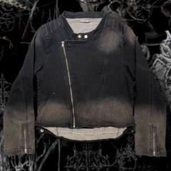 Lupino グランジ y2k ピグメント ライダース ブラックデニムジャケット