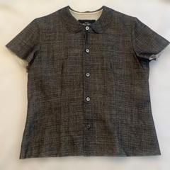 希少 美品 03年製 トリココムデギャルソン 丸襟 総柄 インディア シャツ M tricot COMME des GARCONS 【染】トリココムデギャルソン *ラメ