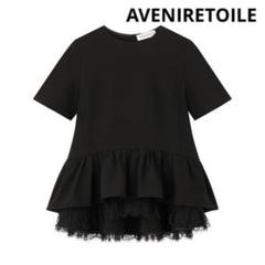 AVENIRETOILE レースギャザーペプラムブラウス 38 黒 AVENIRETOILE レースギャザーペプラムブラウス 38 黒 - メルカリ