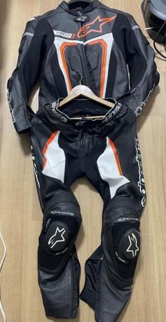 Alpinestars 革ツナギ 黒 オレンジ moteg 3