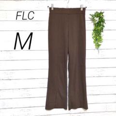 FLC フレアボトムス ウエストゴム M ブラウン 伸縮性 スリット入り 細見え