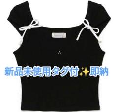 ANDMARY Tina ribbon tops コンビニ、ATM支払い❌ ANDMARY 】Tina ribbon tops black アンドマリー - メルカリ