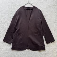 【美品】Aga ノーカラージャケット　ブラウン　サマージャケット ヤマダヤ
