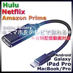 差込型 TypeC HDMI変換ケーブル iPhone16プロ テレビ ケーブル
