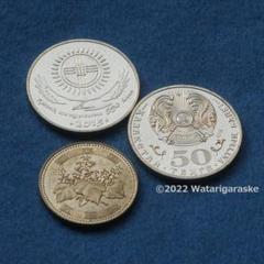 モンゴルコイン銀貨3枚まとめG343