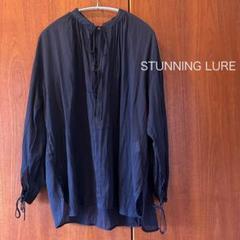 STUNNING LURE / スタニングルアー シアーTブラウス ブラック STUNNING LURE スタニングルアー シアーTブラウス人気
