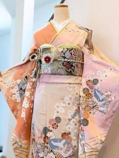 振袖フルセット 身丈167.5裄68 金駒刺繍 金彩 逸品 ピンク 成人