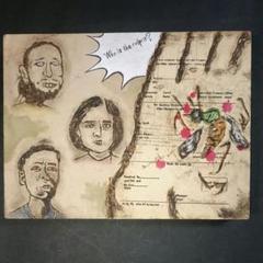西谷拓磨 「犯人は誰だ」現代ポップアーティスト 油彩 水彩 絵画 本物保証 西谷拓磨 「犯人は誰だ」現代ポップアーティスト 油彩 水彩 絵画