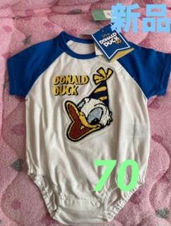 新品Disneyドナルド　ワッペンロンパース⭐️70サイズ❸❸