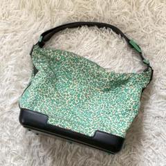 BOTTEGA VENETA 総柄ハンドバッグ グリーン とろみ 布 ショルダー