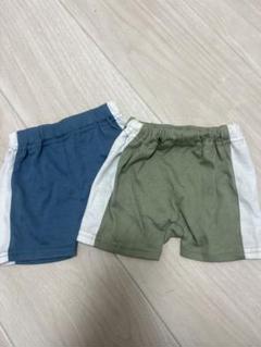 ハーフパンツ 80cm 青と緑 2色セット　西松屋
