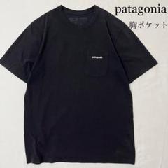 patagonia パタゴニア 両面プリント 胸ポケット ポケT ブラック M