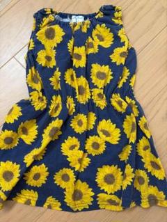 ベビー服　ひまわり柄ワンピース　お花柄　95cm