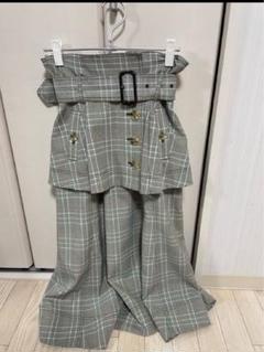 スナイデル　チェック フレアスカート ベルト付き