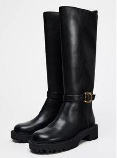 完売品 ブーツ 厚底 ZARA ハイカット スニーカー トラックソール レザー 完売品 ブーツ 厚底 ZARA ハイカット スニーカー トラックソール
