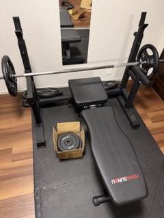 【引き取り限定】ホームジム一式セット（バーベル80kg・ラック・ベンチ） 引き取り限定】ホームジム一式セット（バーベル80kg・ラック
