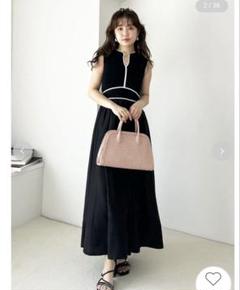【タグ付き新品】LILY BROWN ノースリーブニットワンピース ブラック