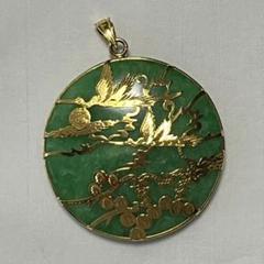 【vintage】翡翠 手彫り 中国刻印 金具 ペンダントトップ m47173635146_1.jpg?1705826978