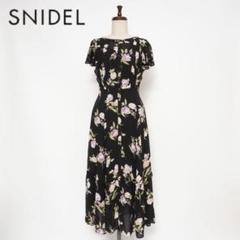 美品 SNIDEL フラワーワンピース ブラック 黒 サイズ0*ED735