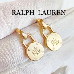 ■Ralph Lauren■ 南京錠ドロップピアス LAUREN RALPH LAUREN ゴールドプレーテッド エナメル クラウン