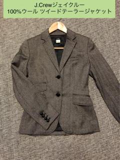 美品 JCREW ツイード ノーカラー ジャケット 6 テーラード ブルゾン