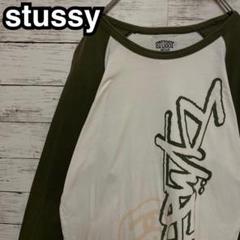 579【入手困難】ステューシー♤ビッグロゴ　ラグランTシャツ　即完売品　状態良好