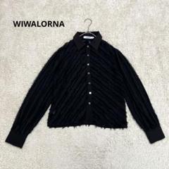 【WIWALORNA】ワイワロアーナ　シアーシャツ　フリンジ　ブラック　長袖　M