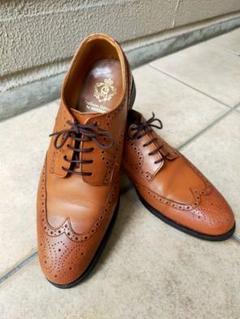2moChurch'sサンドリンガムブラウンレザー ウィングチップ DEADSTOCK BOSTONIAN(ボストニアン) 揉み革ロングウィングチップ