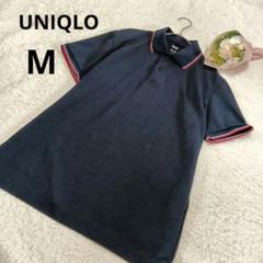 UNIQLO ユニクロ 半袖ポロシャツ メンズ 紺 赤白ライン ゴルフ/M
