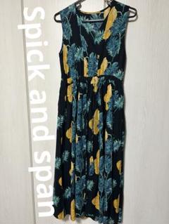 人気Spick and spanフラワープリント ノースリーブ ロングワンピース