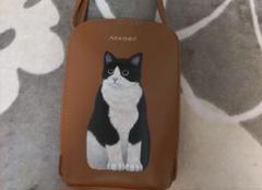 しまむら フェリシモ 猫部 白黒 ハチワレ ショルダー バッグ