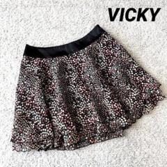 【VICKY】リバティ柄 花柄 フレアミニスカート 1サイズS 裏地付きのサムネイル