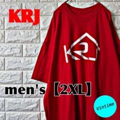 AM77【KRJ】プリントTシャツ【メンズ2XL】レッド
