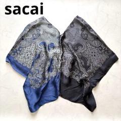 sacai バンダナプリント ペイズリー柄 カットソー ポンチョスタイル