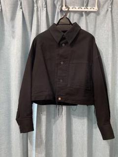 最大10%OFFクーポン ヨウジヤマモトシルク混クロップドボンバージャケットブルゾン黒S ジャケット・アウター