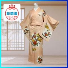 紋なし色無地(袋帯つき)　吉祥地紋　甚三紅色　フォーマル　インスタ映え 紋なし色無地(袋帯つき)吉祥地紋甚三紅色フォーマルインスタ映え