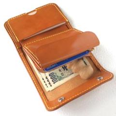 本革総手縫いの三つ折り財布