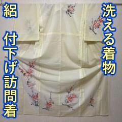 KJ1944 絽 付下げ訪問着 身丈161cm 洗える着物 夏着物 化繊