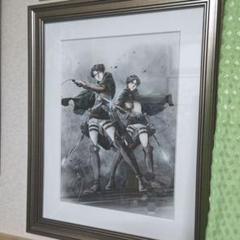 希少 進撃の巨人 浅野恭司描き下ろし複製原画 直筆サイン入り エレン リヴァイ 進撃の巨人 エレン リヴァイ 複製原画 浅野恭司・WIT STUDIO原画
