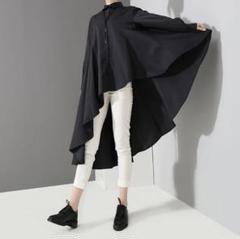 希少品　新品　変形アシンメトリーシャツ　アシメ　黒　ユニセックス　韓国　モード