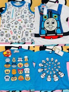 D新品未使用ドラえもん、トーマス、アンパンマン、パンダ、子供Tシャツ4枚セット